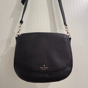 🖤 Kate Spade Saffron Larchmont Avenue Crossbody Bag – Black Leather